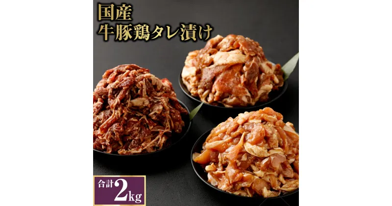 【ふるさと納税】国産牛豚鶏小間切れ 計2.0kg 牛肉500g×1袋 豚肉750g×1袋 鶏肉750g×1袋 牛肉 豚肉 鶏肉 小間切れ 小分け タレ 漬け 炒め物 焼くだけ お肉 国産 冷凍 送料無料