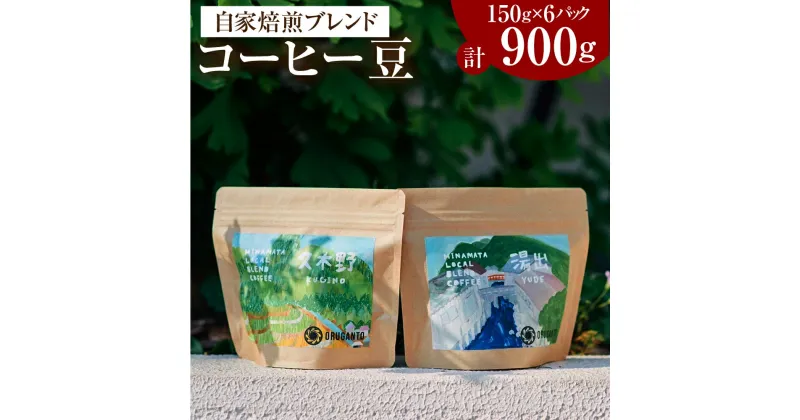 【ふるさと納税】コーヒー豆900g （150g×6パック） コーヒー 珈琲 ブレンド ブラジル グァテマラ エチオピア コロンビ タンザニア 自家焙煎 冷蔵 水俣市 送料無料