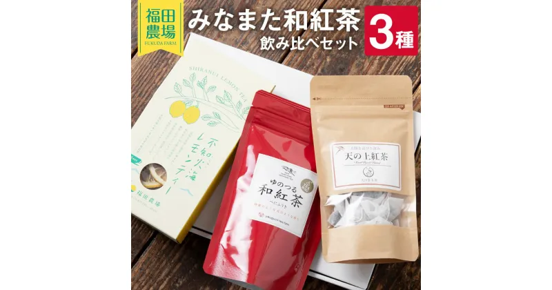 【ふるさと納税】みなまた 和紅茶 飲みくらべ セット 3種 (不知火海 レモンティー、お茶の坂口園 ゆのつる和紅茶、天の製茶園 天の上紅茶) 紅茶 茶葉 レモンティー ティーバッグ ギフト 贈答 熊本県産 九州産 国産 送料無料