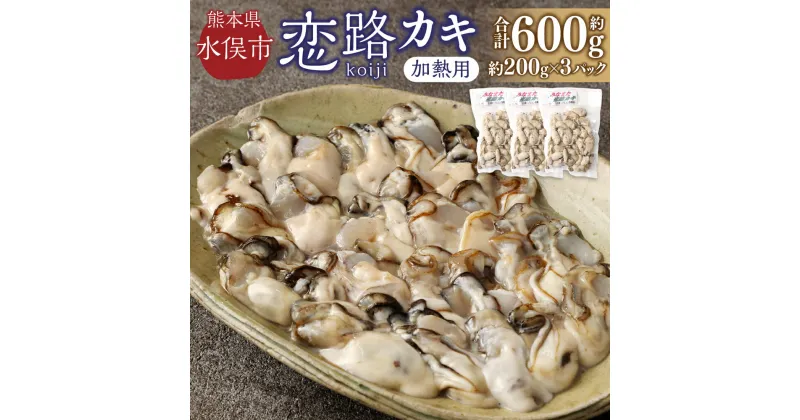 【ふるさと納税】加熱用 冷凍 みなまた 恋路カキ 合計約600g 約200g×3パック 牡蠣 かき 魚介 カキフライ 炊き込みご飯 グラタン 鍋 国産 九州 熊本県 水俣市 送料無料