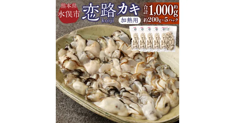 【ふるさと納税】加熱用 冷凍 みなまた 恋路カキ 合計1kg 200g×5パック 牡蠣 かき 魚介 カキフライ 炊き込みご飯 グラタン 鍋 国産 九州 熊本県 水俣市 送料無料