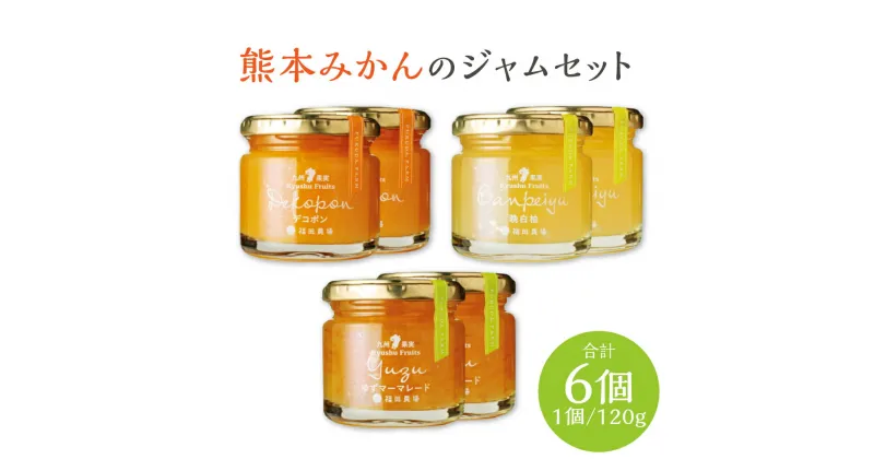 【ふるさと納税】熊本みかんのジャムセット 3種 6個 合計720g 1個120g 各2個 デコポン 甘夏 晩白柚 柑橘 みかん 蜜柑 マーマレード ジャム セット 朝ごはん 加工品 ギフト 贈り物 贈答 国産 九州 熊本 送料無料