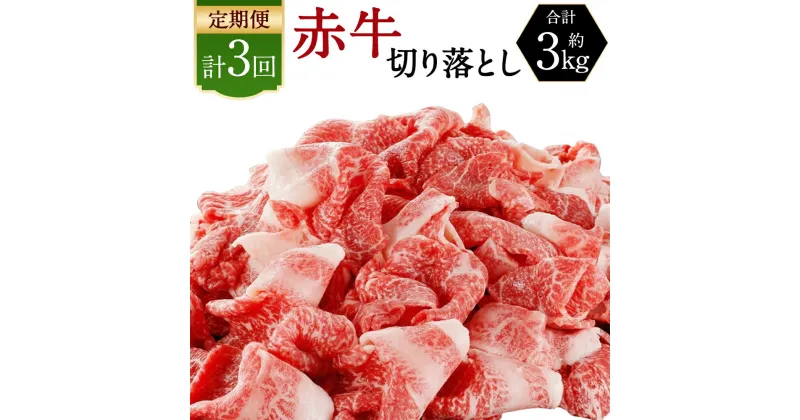 【ふるさと納税】【3ヶ月定期便】 赤牛 切り落とし 合計3kg （1kg×3回） 小分け あかうし 切り落とし お肉 和牛 熊本県産 九州産 国産 冷凍 定期便 送料無料