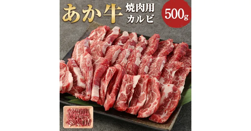 【ふるさと納税】あか牛 焼肉用カルビ 500g 牛肉 肉 カルビ 赤牛 焼肉 焼き肉 BBQ 熊本県産 冷凍 送料無料