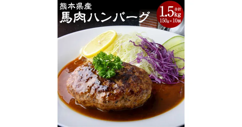 【ふるさと納税】馬肉ハンバーグ 計1.5kg 約150g×10個 馬肉 100% 肉 お肉 ハンバーグ 加工品 惣菜 冷凍 詰め合わせ 国産 九州 熊本県 水俣市 個包装 送料無料