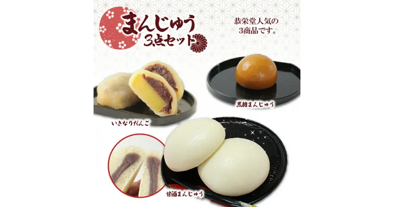 【ふるさと納税】和菓子　スイーツ　3種セット　いきなりだんご　黒糖まんじゅう　饅頭　甘酒まんじゅう　手づくり　郷土菓子　熊本のお菓子　おやつ　玉名　熊本　送料無料