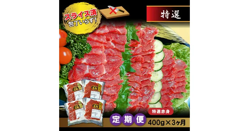 【ふるさと納税】馬刺し 馬肉 特選 赤身 馬刺 400g × 3ヶ月 定期便 馬刺 馬 400グラム | 玉名 熊本 赤身 産地直送 送料無料