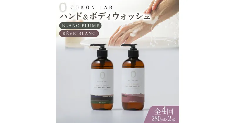 【ふるさと納税】【全4回定期便】COKONLAB ハンド＆ボディウォッシュ BR280ml 2本セット【株式会社 あつまるホールディングス NSP山鹿工場】[ZBR029] 化粧品 コスメ 美容 国産 ボディケア ハンドケア 石鹸 せっけん