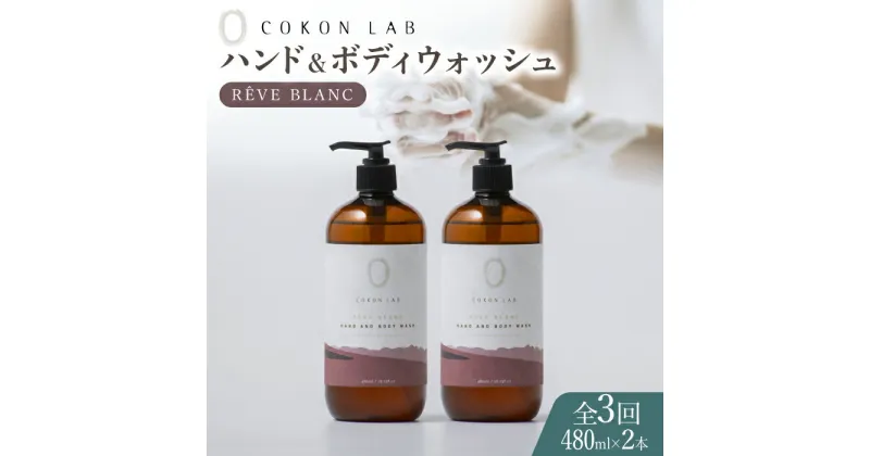 【ふるさと納税】【全3回定期便】COKONLAB ハンド＆ボディウォッシュ レーヴブラン480ml×2本【株式会社 あつまるホールディングス NSP山鹿工場】[ZBR022] 化粧品 コスメ 美容 国産 ボディケア ハンドケア