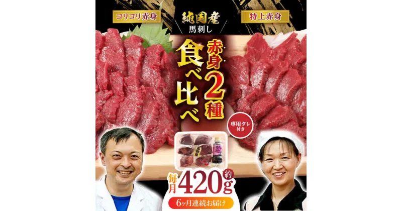 【ふるさと納税】【全6回定期便】 赤身 馬刺し 食べ比べ セット 約420g【有限会社 九州食肉産業】[ZDQ012]