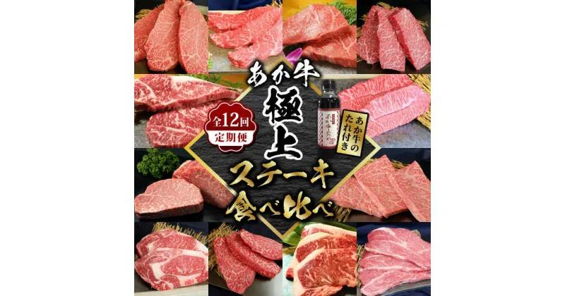 【ふるさと納税】【数量限定】【全12回定期便】あか牛 ステーキ12種 極上 食べ比べ【有限会社 三協畜産】[ZEB035]