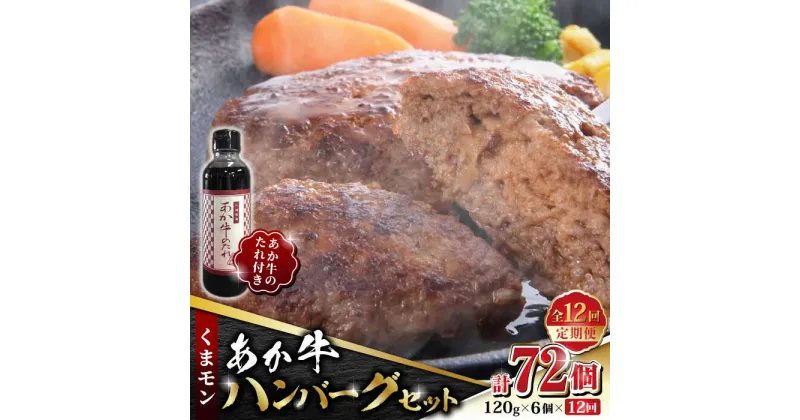 【ふるさと納税】【数量限定】【全12回定期便】くまモン あか牛 ハンバーグ セット　120g×6個【有限会社 三協畜産】[ZEB090]