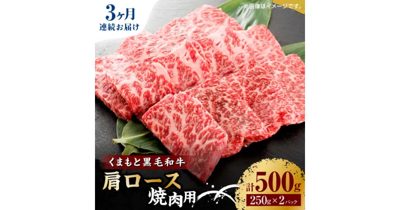 【ふるさと納税】【3回定期便】くまもと黒毛和牛 焼肉用 肩ロース 500g（250g×2pc）【馬刺しの郷 民守】[ZBL064]