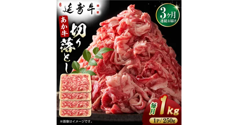 【ふるさと納税】【3回定期便】熊本県産 延寿牛 あか牛 切り落とし 約 250g×4P【有限会社 九州食肉産業】[ZDQ101]