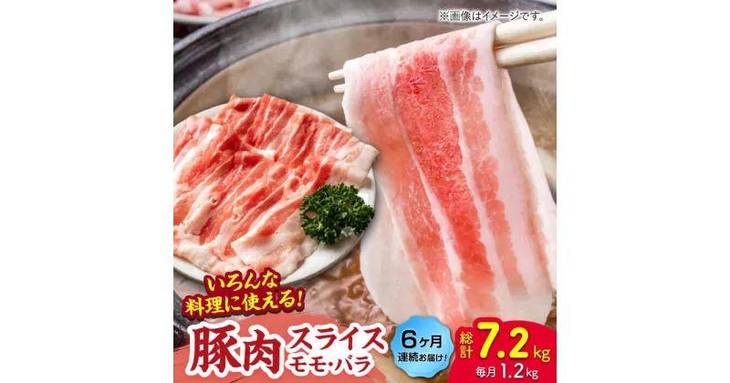 【ふるさと納税】【6回定期便】豚肉スライス（モモ・バラ）約1.2kg（約300g×4pc）【吉里精肉】[ZEW094]