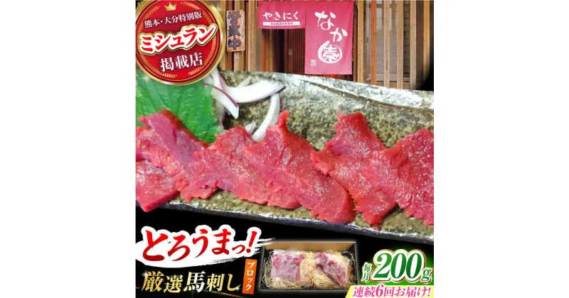 【ふるさと納税】【6回定期便】熊本 馬刺し「なか園」赤身馬刺し 約200g【有限会社スイートサプライなかぞの】[ZBV069]