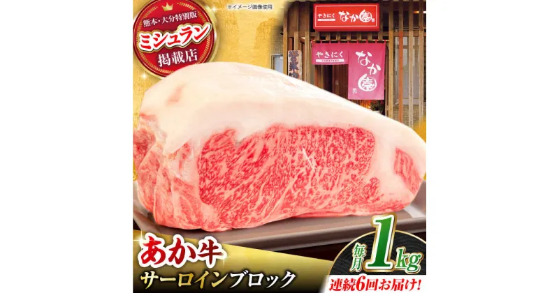 【ふるさと納税】【6回定期便】くまもとあか牛 サーロイン ステーキ ブロック肉 約1kg【有限会社スイートサプライなかぞの】[ZBV061]