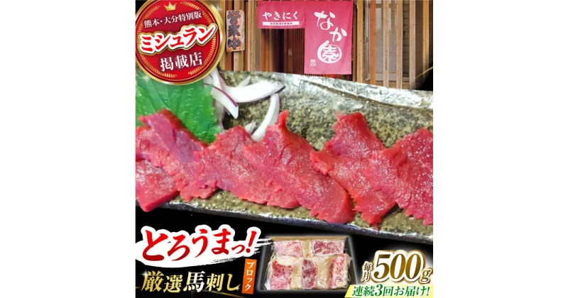 【ふるさと納税】【3回定期便】熊本 馬刺し「なか園」赤身馬刺し 約500g【有限会社スイートサプライなかぞの】[ZBV077]