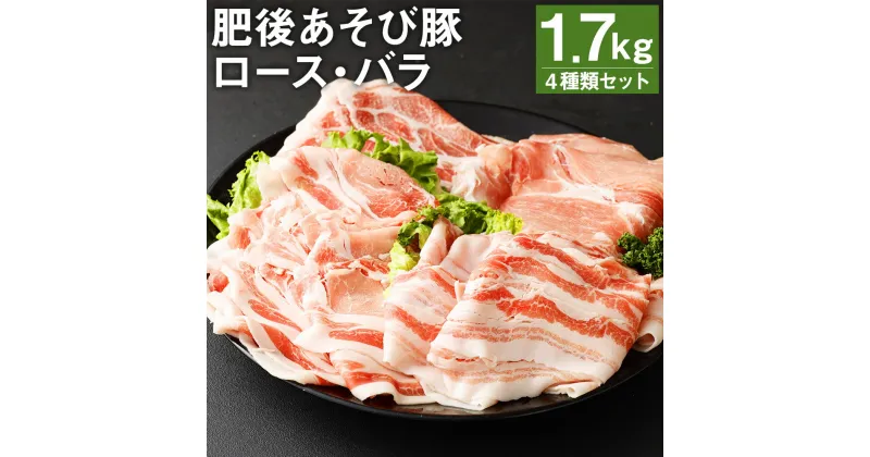 【ふるさと納税】肥後あそび豚 ロース・バラスライス詰合せ 合計1.7kg 4種類 ぶた ブタ 豚肉 肉 ブランド豚 ロース肉 バラ肉 肩ロース 切り落とし スライス 国産 九州産 熊本県産 菊池市産 セット 詰め合わせ 冷凍 送料無料