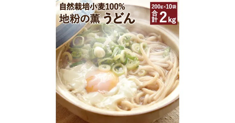 【ふるさと納税】地粉の薫(かおり)うどん 自然栽培小麦100% 合計2kg 200g×10袋 セット うどん 麺類 地粉 小麦 熊本県産 九州産 送料無料