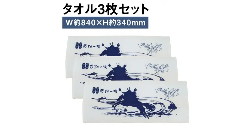 【ふるさと納税】タオル 3枚セット 幅約840mm×高さ約340mm フェイスタオル 日用品 菊池一族 送料無料