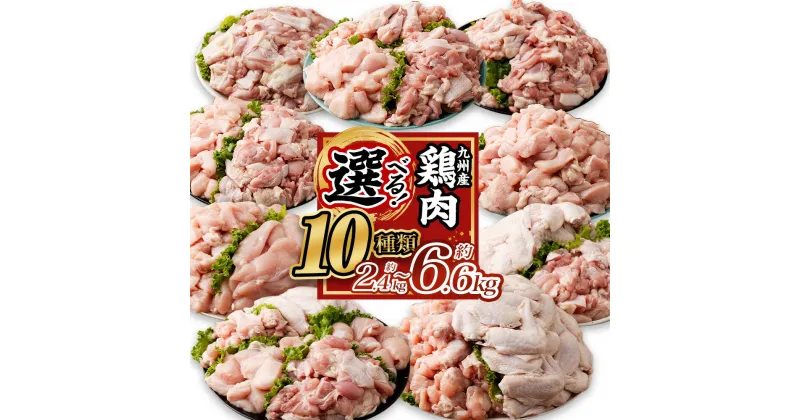 【ふるさと納税】【選べる10種】約2.4kg～6.6kg 九州産 鶏肉 若鶏 もも肉／ムネ肉 ／もも肉・ムネ肉／もも肉・手羽元／もも肉・ムネ肉・手羽元／もも肉・手羽先／手羽先・手羽元／ムネ肉 ・ささみ／もも肉・むね肉・ささみ・手羽先・手羽元 冷凍 国産 レビューキャンペーン