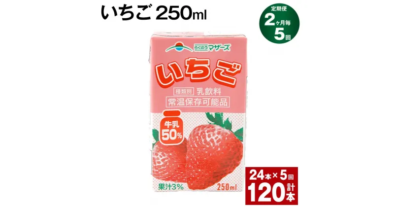 【ふるさと納税】【定期便】【2ヶ月毎5回】いちご 250ml 24本 計120本（24本×5回） いちごミルク いちご果汁 苺 イチゴ 牛乳 乳飲料 ジュース ドリンク 熊本県産 国産 九州 熊本県 菊池市 送料無料