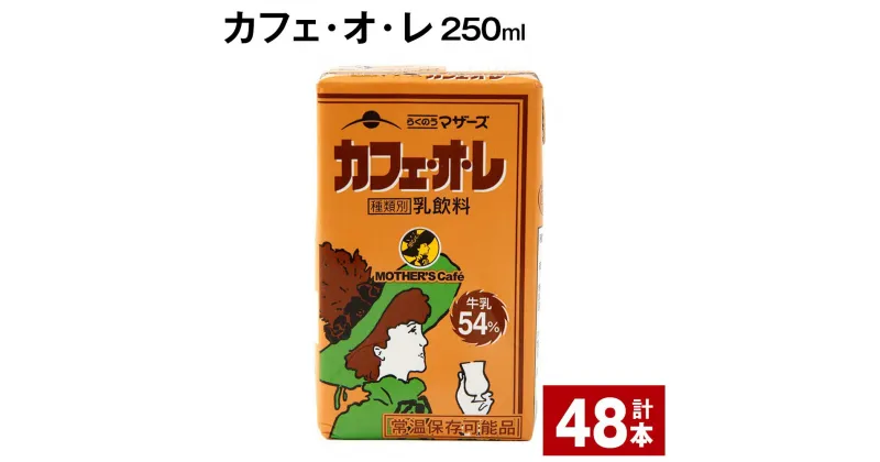 【ふるさと納税】カフェ・オ・レ 250ml 48本 カフェオレ 牛乳 コーヒー 珈琲 乳飲料 らくのうマザーズ ジュース ドリンク 熊本県産 国産 九州 熊本県 菊池市 送料無料