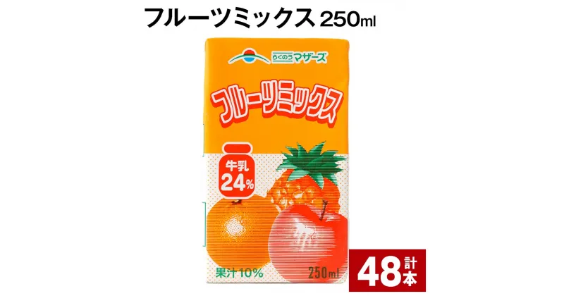 【ふるさと納税】フルーツミックス 250ml 計48本 ミックスジュース らくのうマザーズ フルーツ牛乳 フルーツ ジュース りんご パイナップル オレンジ みかん 紙パック ジュース ドリンク 熊本県産 国産 九州 熊本県 菊池市 送料無料