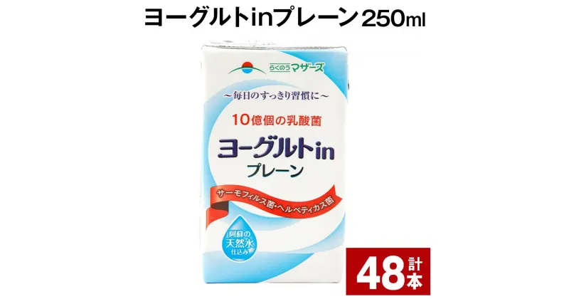 【ふるさと納税】ヨーグルトinプレーン 250ml 計48本 ヨーグルト飲料 乳酸菌 ドリンク 飲み物 飲料 常温保存 国産 熊本県産 熊本県 菊池市 送料無料