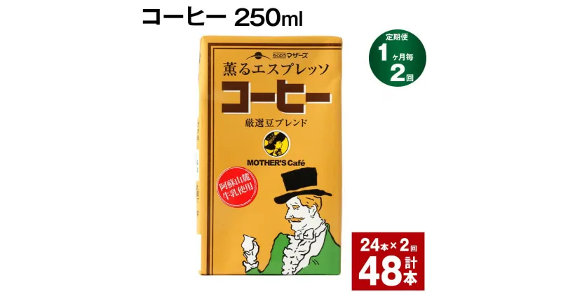 【ふるさと納税】【定期便】【1ヶ月毎2回】コーヒー 250ml 24本 計48本（24本×2回） コーヒー牛乳 カフェオレ 珈琲 らくのうマザーズ 薫るエスプレッソ ドリンク 紙パック 熊本県産 国産 九州 熊本県 菊池市 送料無料