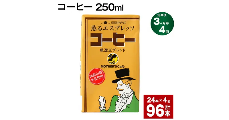 【ふるさと納税】【定期便】【3ヶ月毎4回】コーヒー 250ml 24本 計96本（24本×4回） コーヒー牛乳 カフェオレ 珈琲 らくのうマザーズ 薫るエスプレッソ ドリンク 紙パック 熊本県産 国産 九州 熊本県 菊池市 送料無料