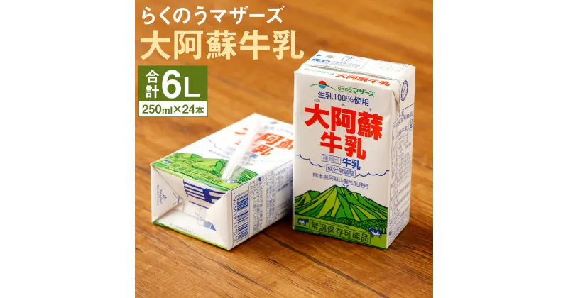 【ふるさと納税】大阿蘇牛乳 24本 250ml×24本 1ケース 牛乳 成分無調整牛乳 生乳100%使用 乳飲料 乳性飲料 らくのうマザーズ ドリンク 飲み物 飲料 セット 紙パック 常温保存可能 ロングライフ 熊本県産 送料無料