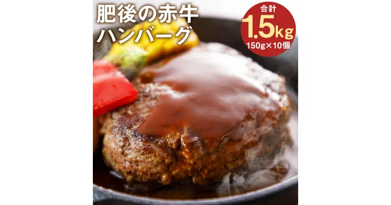 【ふるさと納税】肥後の赤牛ハンバーグ 合計1.5kg 150g×10個 ハンバーグ あかうし 和牛 牛肉 牛 国産 九州産 熊本県産 菊池市 冷凍 送料無料