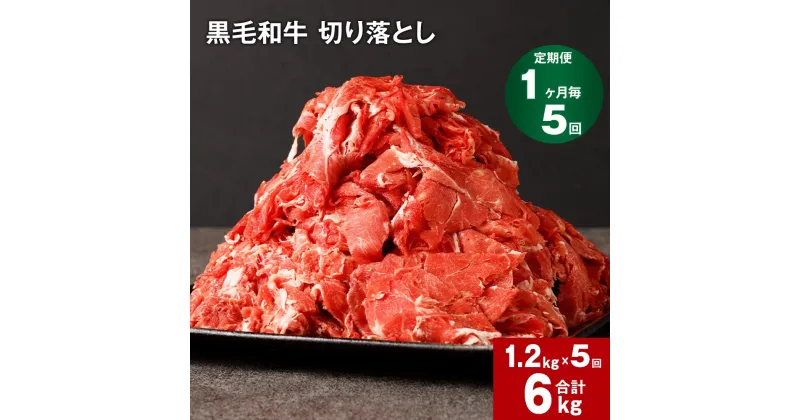 【ふるさと納税】【定期便】【1ヶ月毎5回】黒毛和牛 切り落とし 計6kg(1.2kg×5回) 牛肉 お肉 肉 切り落とし 小分け パック 牛丼 肉じゃが 冷凍 料理 九州 熊本県 菊池市 送料無料