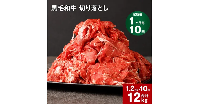 【ふるさと納税】【定期便】【1ヶ月毎10回】黒毛和牛 切り落とし 計12kg(1.2kg×10回) 牛肉 お肉 肉 切り落とし 小分け パック 牛丼 肉じゃが 冷凍 料理 九州 熊本県 菊池市 送料無料