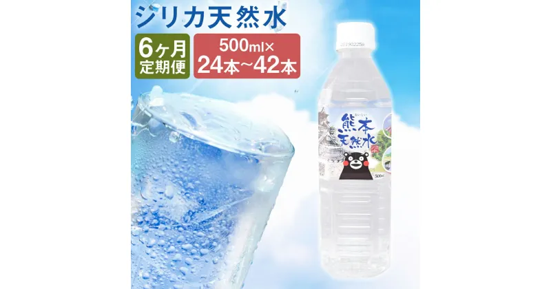 【ふるさと納税】【6ヶ月定期便】シリカ天然水 500ml 24本/42本 選べる本数 シリカ水 飲料水 ミネラルウォーター 水 軟水 鉱水 ペットボトル 熊本県 送料無料