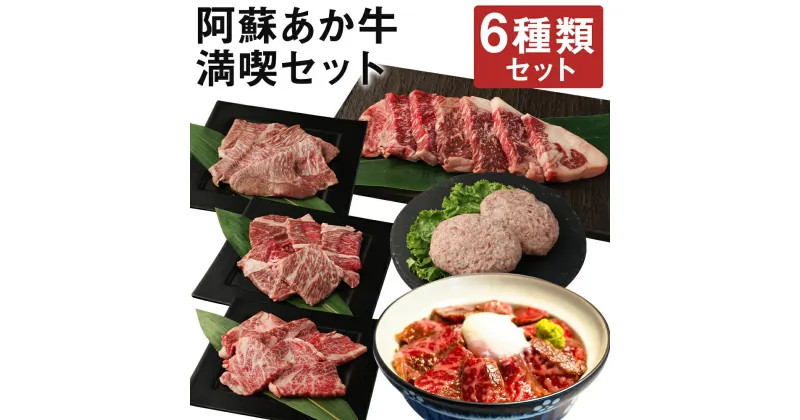 【ふるさと納税】阿蘇あか牛満喫セット 6種類 セット 食べ比べ モモ 上カルビ 上ロース サーロイン ハンバーグ あか牛丼 お肉 和牛 あか牛 熊本県産 九州産 国産 冷凍 送料無料