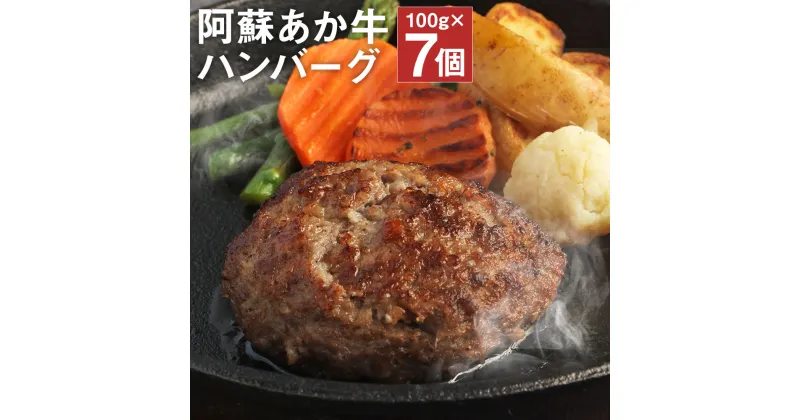 【ふるさと納税】阿蘇あか牛ハンバーグ 100g×7個 合計700g ハンバーグ あか牛 牛肉 熊本県 冷凍 送料無料