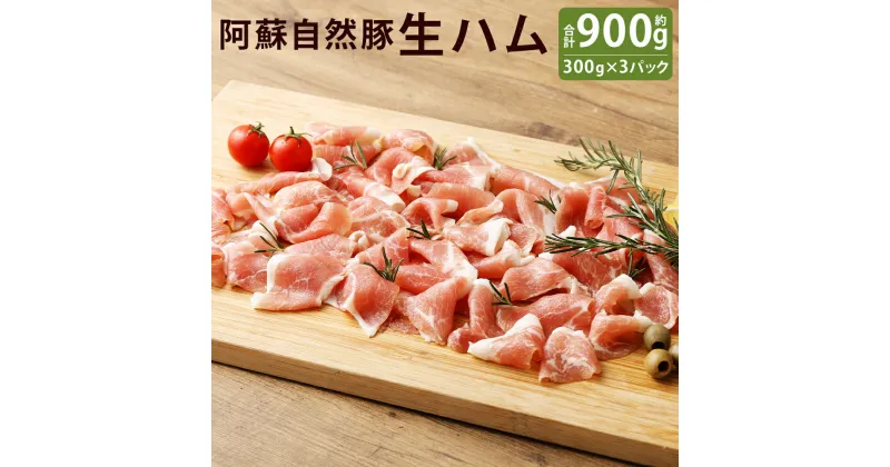 【ふるさと納税】阿蘇自然豚 生ハム 300g×3パック 合計900g 豚肉 ハム 生ハム おつまみ トッピング サラダ 小分け 熊本県産 九州産 国産 冷凍 送料無料