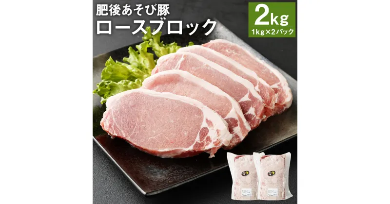 【ふるさと納税】肥後あそび豚 ロースブロック 1kg×2パック 合計2kg ぶた ブタ 豚肉 肉 ブランド豚 ロース ブロック 国産 九州産 熊本県産 菊池市産 冷凍 送料無料