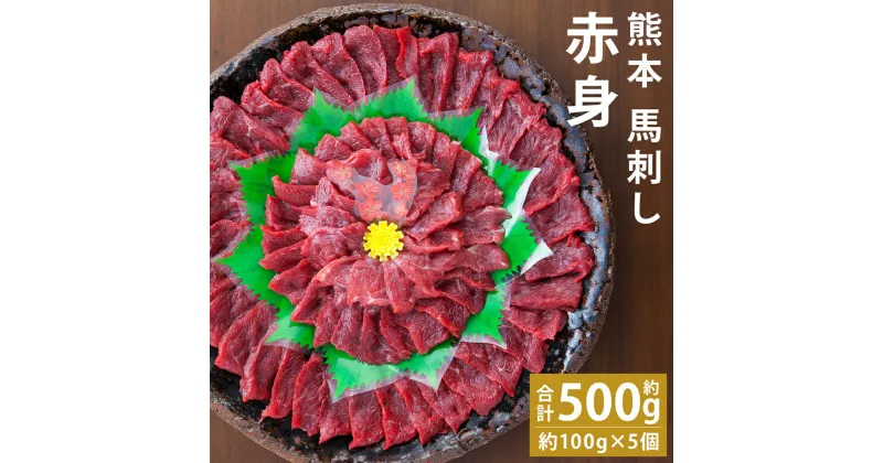 【ふるさと納税】熊本 馬刺し 赤身 合計約500g 約100g×5個 たれ・生姜付き 馬刺 刺身 馬肉 冷凍 送料無料