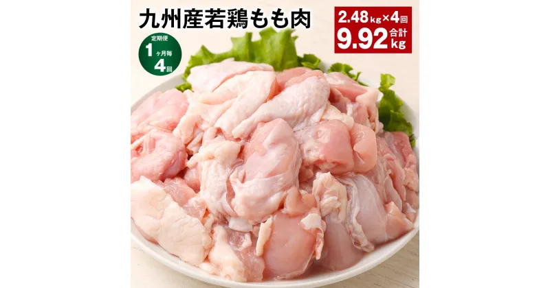 【ふるさと納税】【定期便】【1ヶ月毎4回】九州産若鶏もも肉 計約9.92kg(2.48kg×4回) 肉 お肉 鶏肉 若鶏 もも肉 唐揚げ てりやき チキンカレー 棒々鶏 煮物 国産 九州 熊本県 菊池市 送料無料