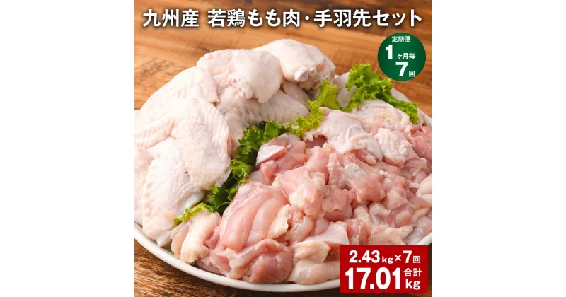 【ふるさと納税】【定期便】【1ヶ月毎7回】九州産 若鶏もも肉・手羽先セット 計17.01kg（2.43kg×7回）鶏肉 肉 鶏 手羽 唐揚げ 詰め合わせ セット 冷凍 九州 国産 熊本県 菊池市 送料無料