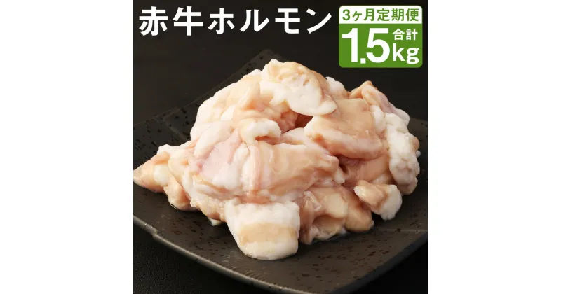 【ふるさと納税】【3ヶ月定期便】赤牛ホルモン 合計1.5kg 500g(250g×2パック)×3回お届け 小分け パック ホルモン シロホルモン もつ 小腸 牛肉 あかうし 熊本県産 九州産 国産 冷凍 送料無料