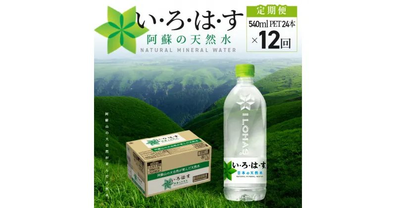 【ふるさと納税】【定期便12回】いろはす 阿蘇の天然水 540ml PET 24本 ペットボトル おいしい 体にやさしい ナチュラル ミネラル ウォーター 水 ミネラルウォーター 軟水 飲料 ドリンク 飲み物 料理 阿蘇 天然水 コカコーラ 定期便 お取り寄せ 送料無料【熊本県宇土市】