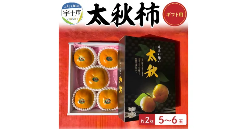 【ふるさと納税】ギフト用 柿 太秋柿 果物 フルーツ 約 2kg 5〜6玉 5L 大玉 国産 宇土市産 ジューシー サクサク 食感 甘い こだわり おすすめ 上品 澤田果物 ギフト 贈答 贈り物 プレゼント お土産 手土産 お取り寄せ 送料無料【熊本県宇土市】