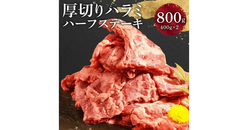 【ふるさと納税】牛肉 厚切り ハラミ ハーフ ステーキ 400g × 2パック 計 800g 軟化加工 牛ハラミ お肉 肉 筋切 焼肉 バーベキュー 食品 オアシス九州 お取り寄せ お取り寄せグルメ 冷凍 送料無料【熊本県宇土市】