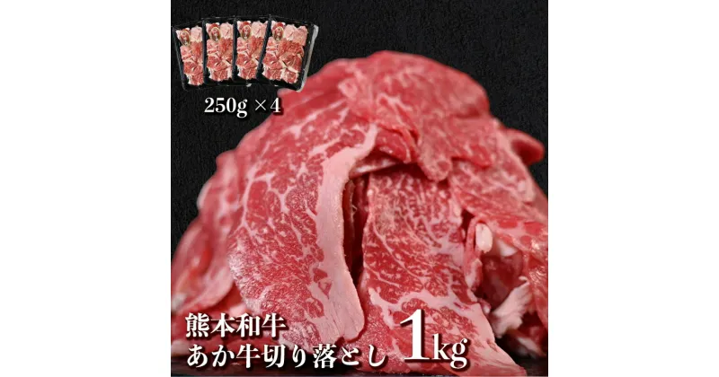 【ふるさと納税】オアシス九州 熊本県産 あか牛 切り落とし 1kg スライス すき焼き用 250g × 4パック 小分け 冷凍 牛肉 赤身 薄切り 肉じゃが 肉汁 熊本県 宇土市 お取り寄せ お取り寄せグルメ 送料無料