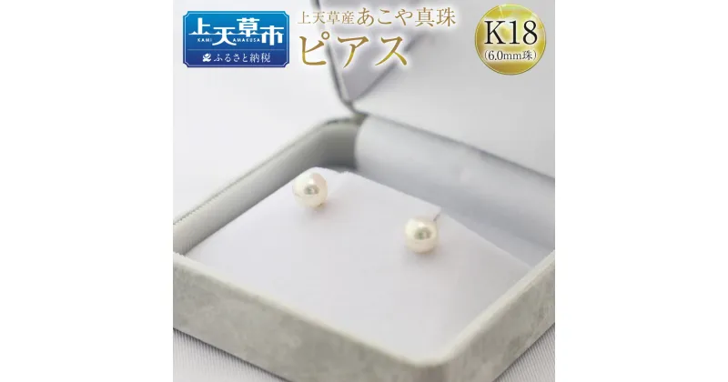 【ふるさと納税】上天草産 あこや真珠 ピアス K18（6.0mm珠） アコヤパール 真珠 しんじゅ パール アクセサリー ジュエリー ケース付き ギフト プレゼント 送料無料